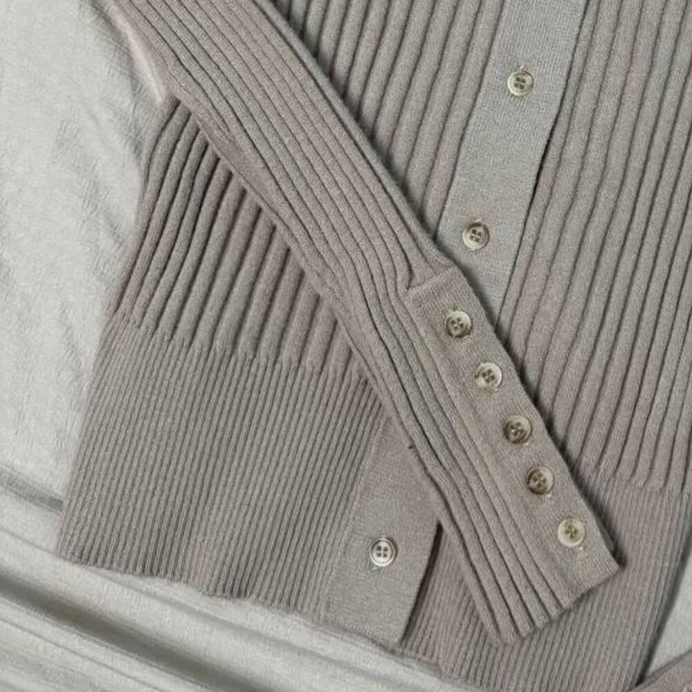 Gray Button Front Cardigan - Picture 3 of 3